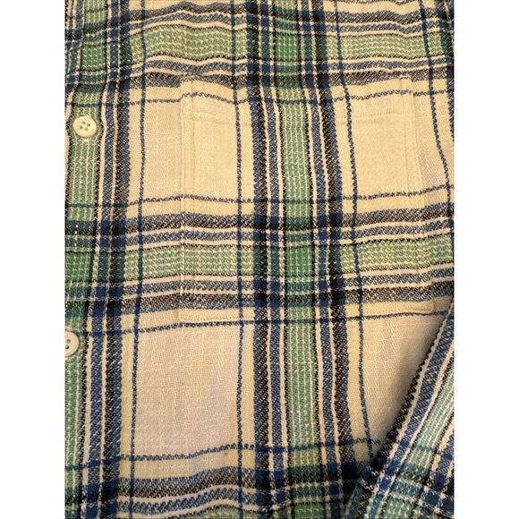 Madewell Shirt Mens XXL 2XL Green Blue Tartan Easy Fit Twill Baggy Overshirt - Picture 2 of 14